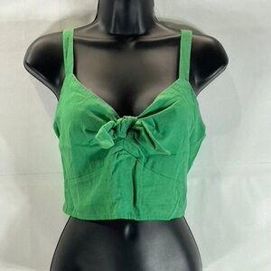💚 Universal Thread Green Linen Smocked Crop Top 💚